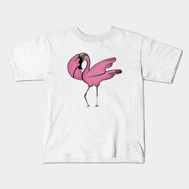 Funny Flamingo Dab Dabbing Dancing, Love Flamingos Kids T-Shirt by dukito